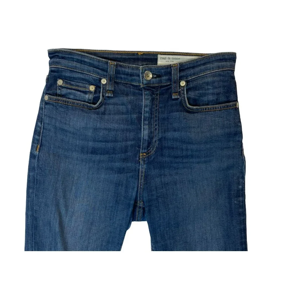 rag & bone Size 26 x 27 Nina High Rise Ankle Skinny Frayed Hem Distressed Knee - Picture 2 of 9